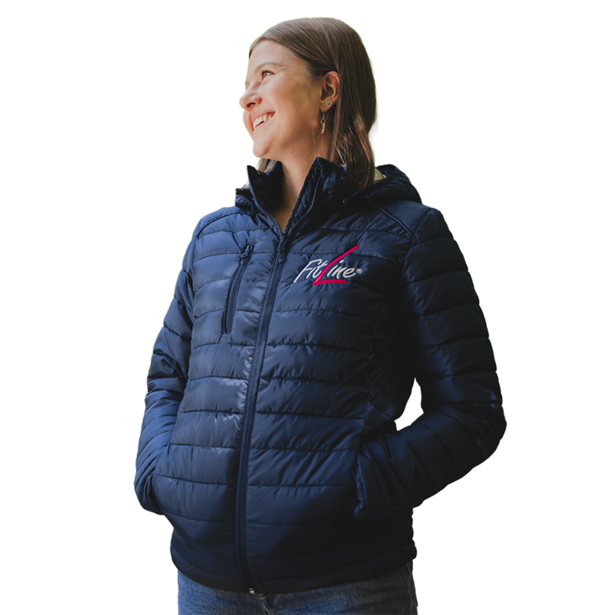 FitLine donsjack voor dames  marineblauw S