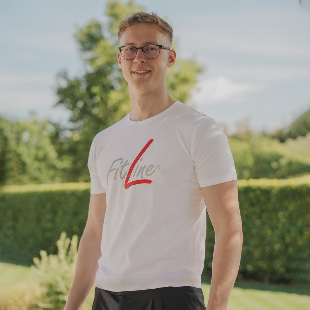 FitLine Standard-Baumwoll-T-Shirt Herren Weiß-M